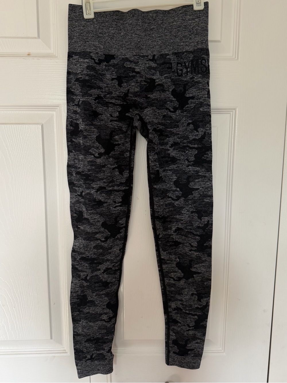 Gymshark Gray & Black Camo Seamless High-Rise Leggings